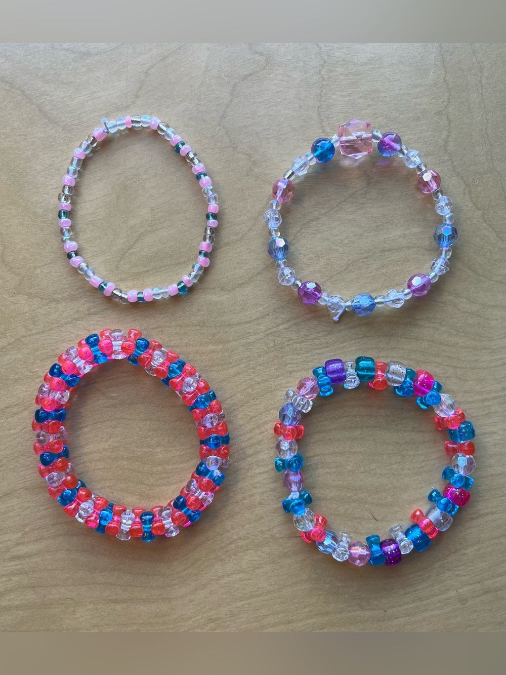 Pink and Blue Aura Crystal Necklace and Bracelet Set - Picture 4 of 4